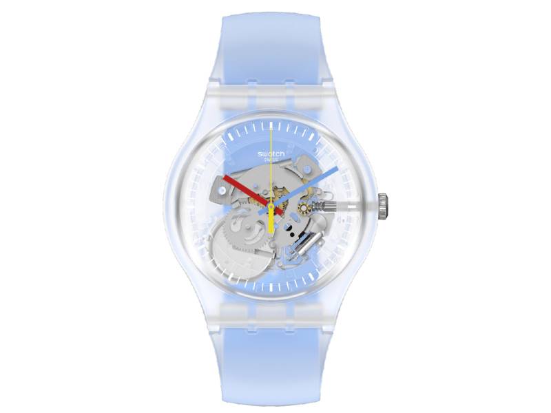 SWATCH CLEARLY BLUE STRIPED MONTHLY DROPS  SUOK156